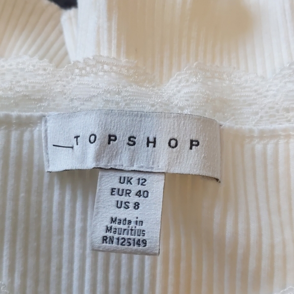 NWOT White Crop Long Sleeve Top - Picture 6 of 6